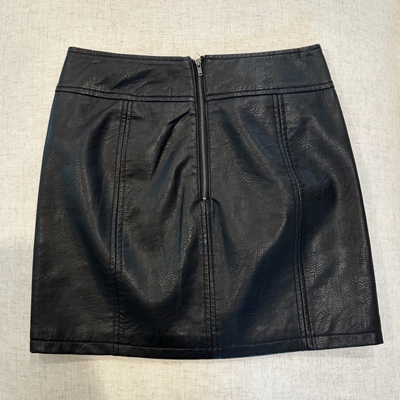 Free People Modern Femme Vegan Leather Mini Skirt - Picture 3 of 4